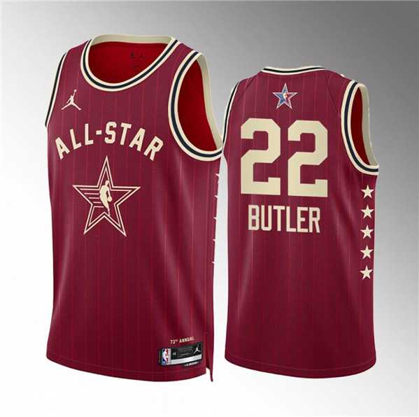 Mens 2024 All-Star #22 Jimmy Butler Crimson Stitched Basketball Jersey